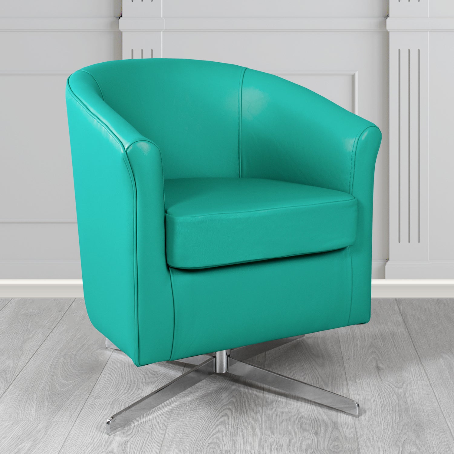 Cannes Swivel Tub Chair in Shelly Crib 5 Genuine Leather