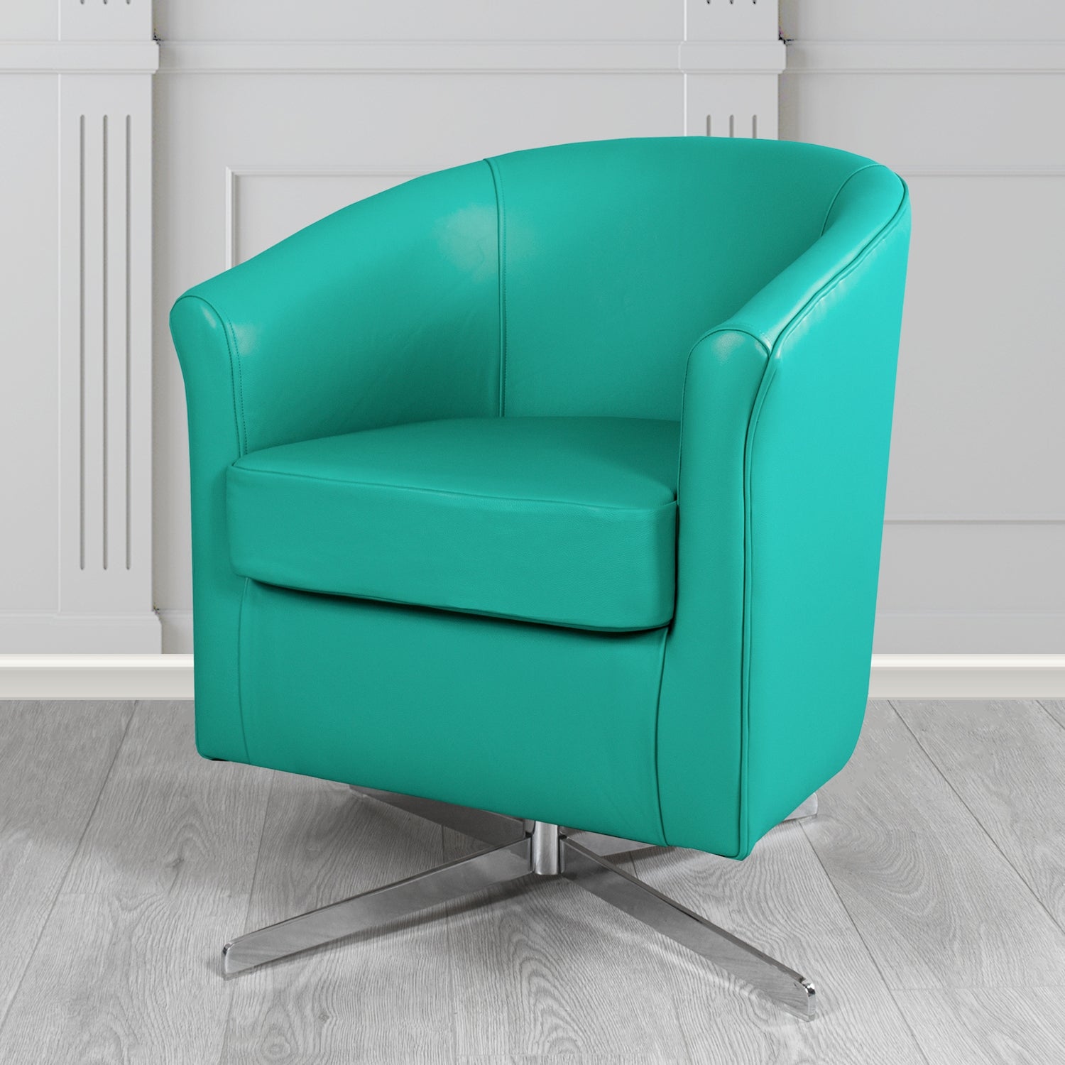 Cannes Swivel Tub Chair in Shelly Crib 5 Genuine Leather