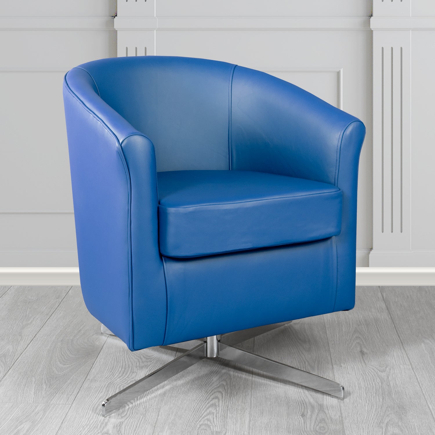 Cannes Swivel Tub Chair in Shelly Crib 5 Genuine Leather