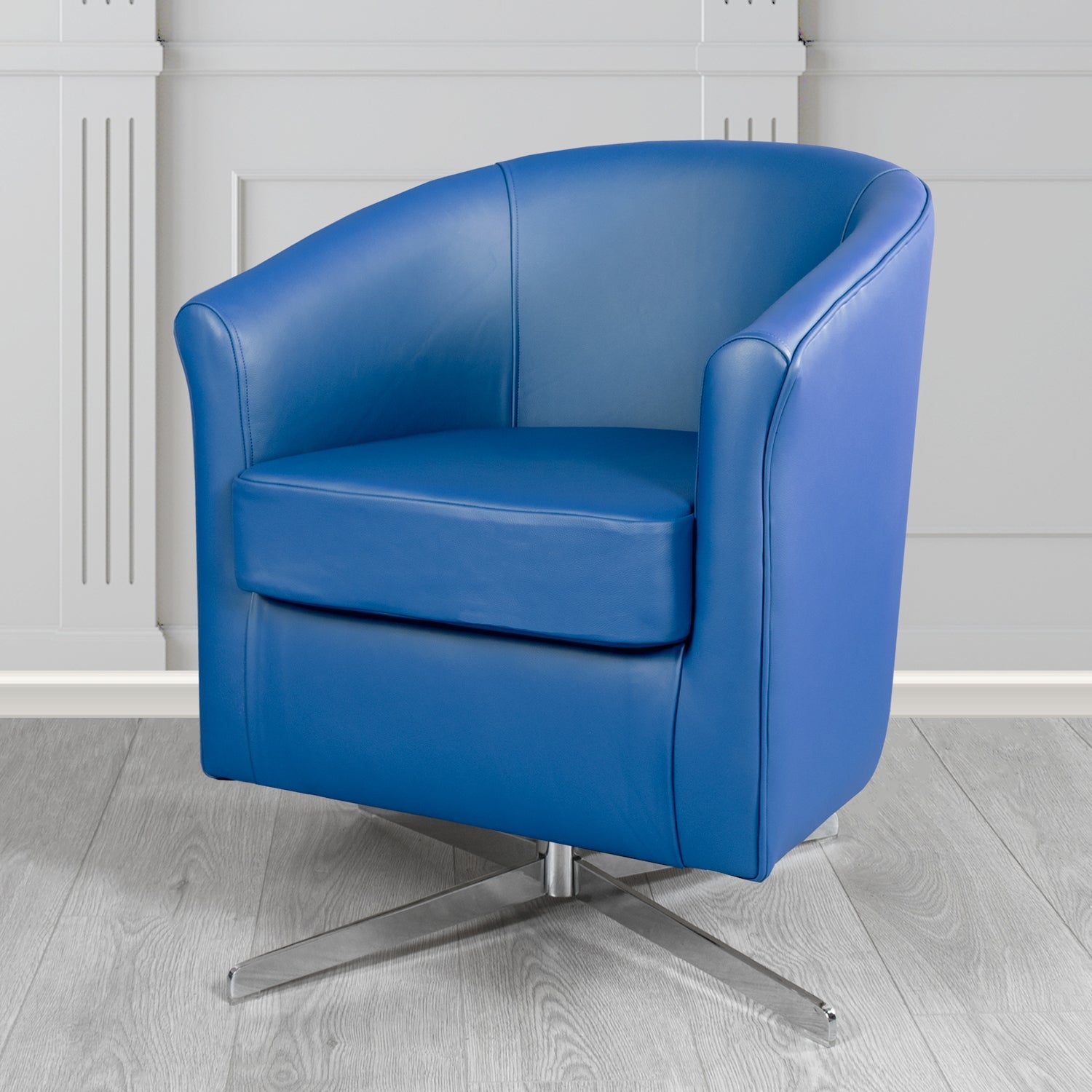 Cannes Swivel Tub Chair in Shelly Crib 5 Genuine Leather