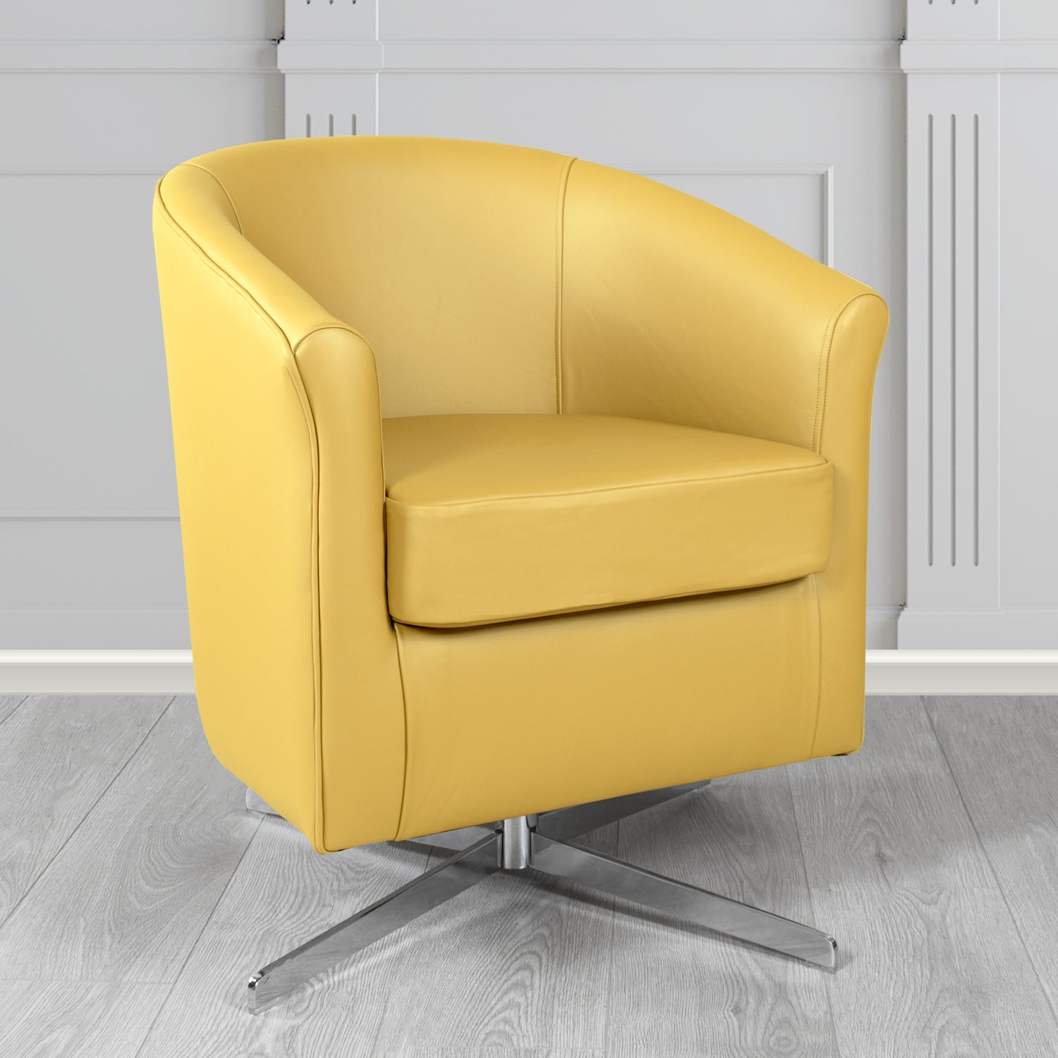 Cannes Swivel Tub Chair in Shelly Crib 5 Genuine Leather