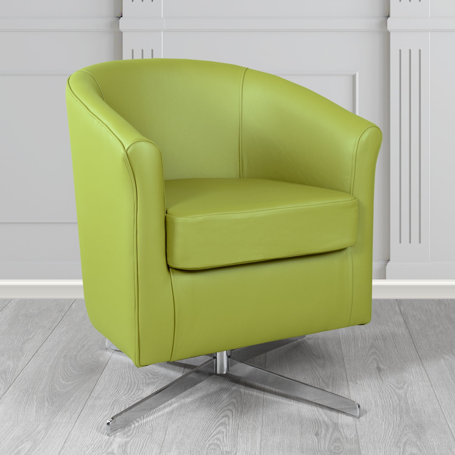Cannes Swivel Tub Chair in Shelly Crib 5 Genuine Leather
