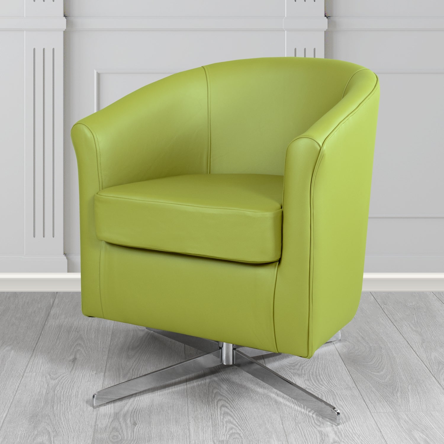 Cannes Swivel Tub Chair in Shelly Crib 5 Genuine Leather
