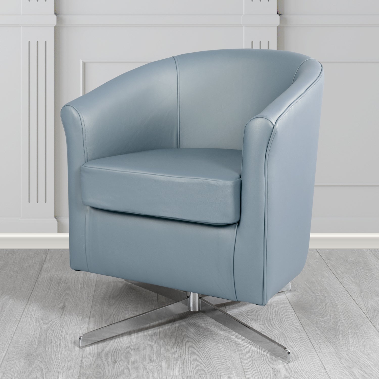 Cannes Swivel Tub Chair in Shelly Crib 5 Genuine Leather