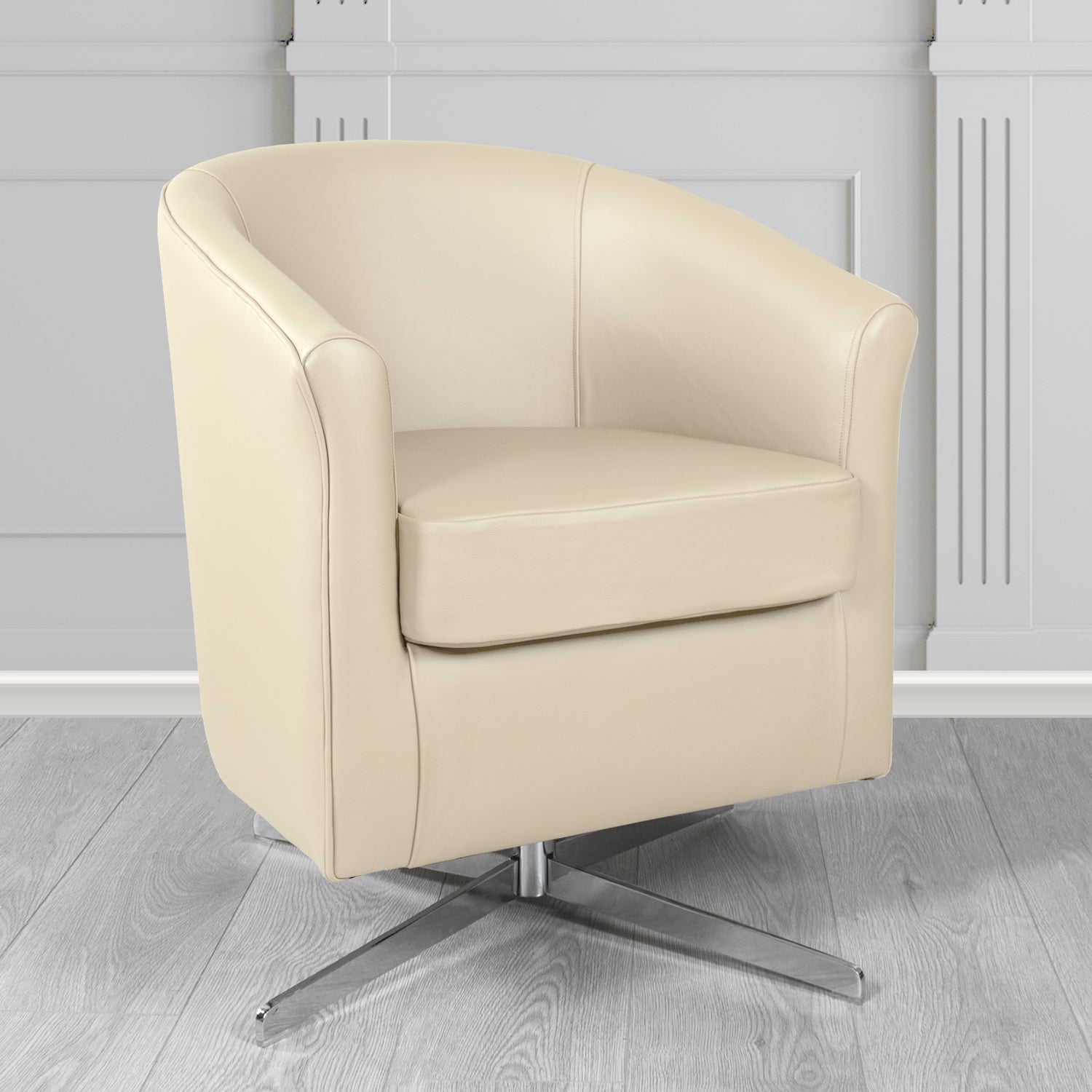 Cannes Swivel Tub Chair in Shelly Crib 5 Genuine Leather