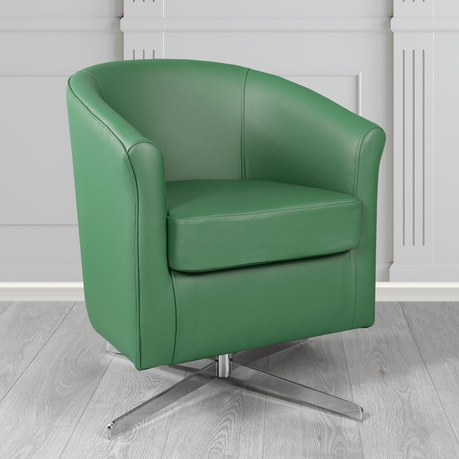 Cannes Swivel Tub Chair in Shelly Crib 5 Genuine Leather