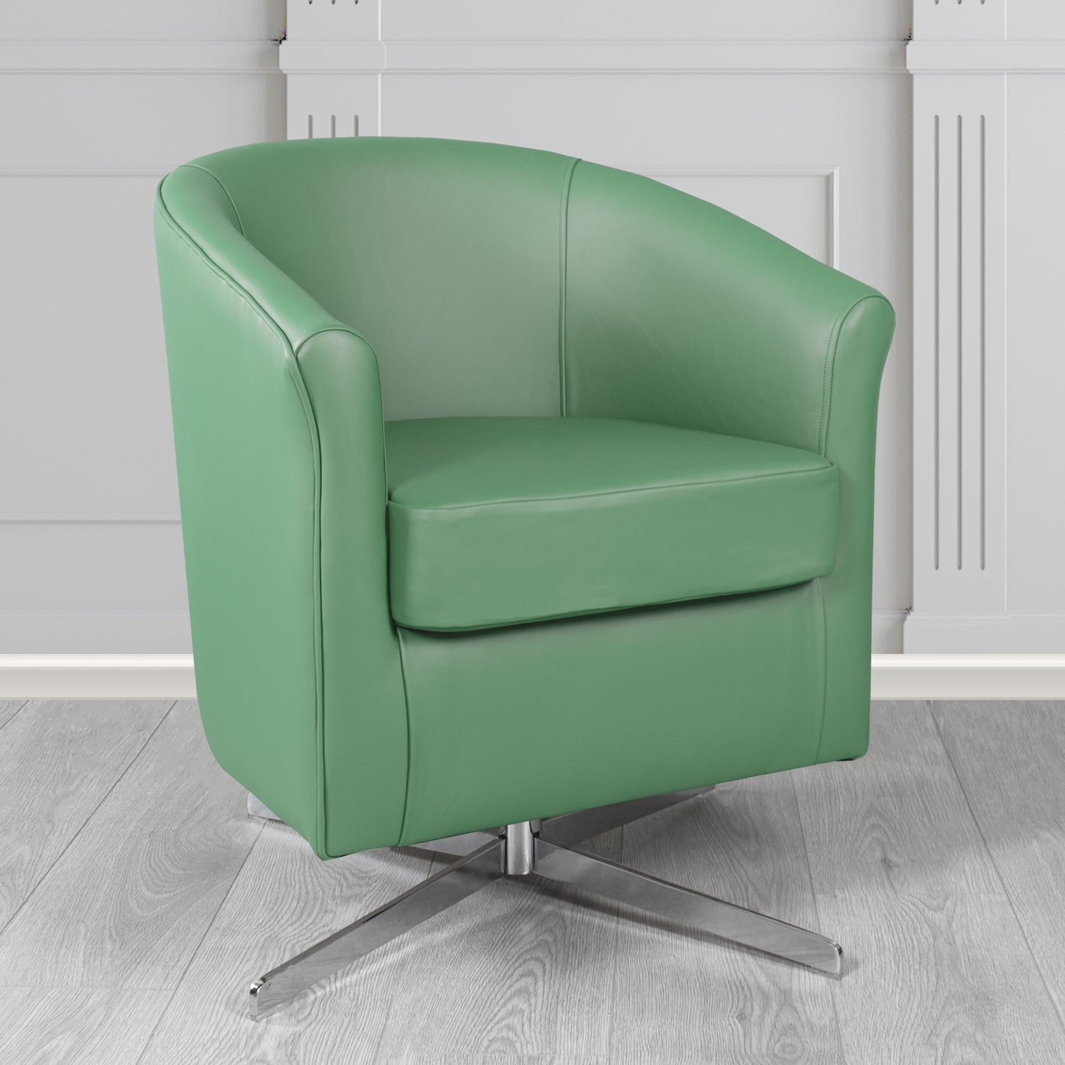 Cannes Swivel Tub Chair in Shelly Crib 5 Genuine Leather