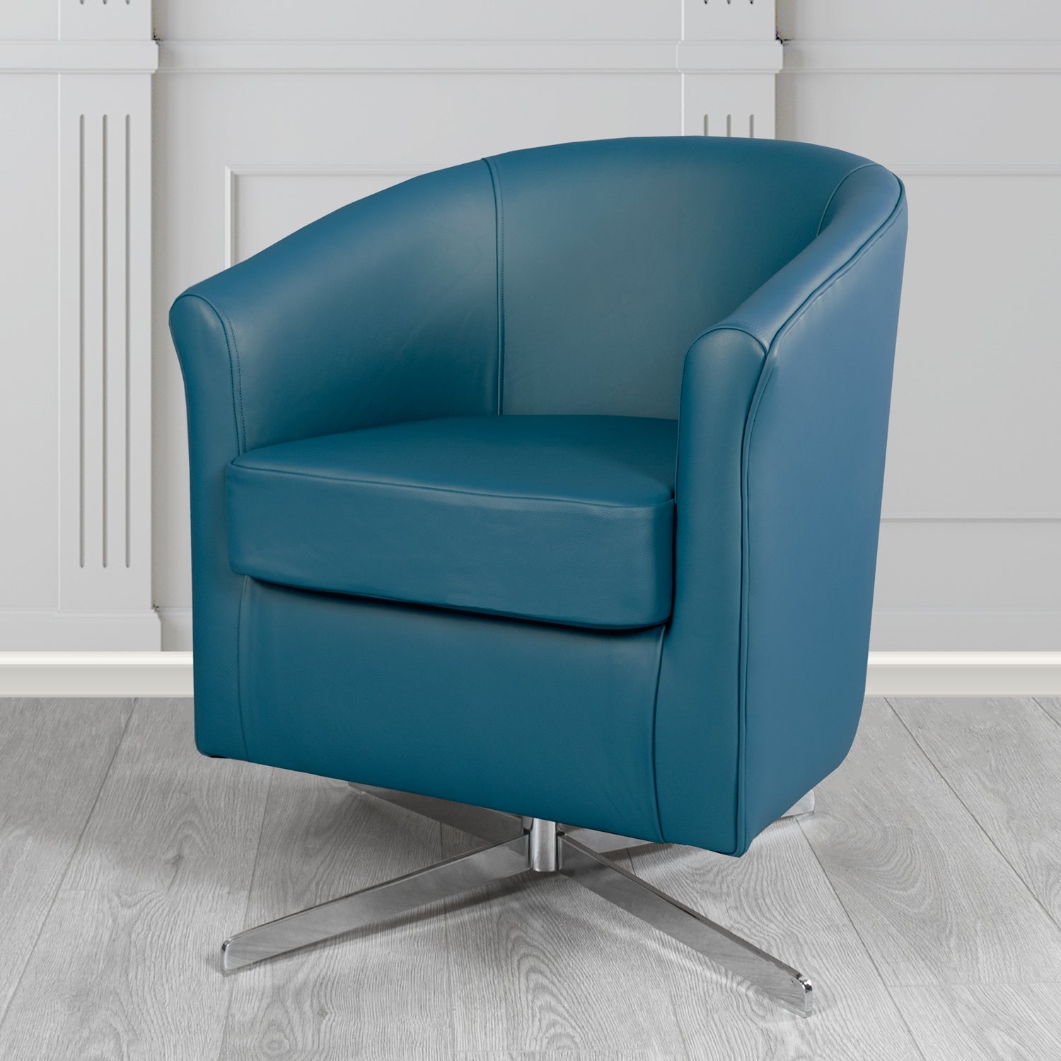 Cannes Swivel Tub Chair in Shelly Crib 5 Genuine Leather