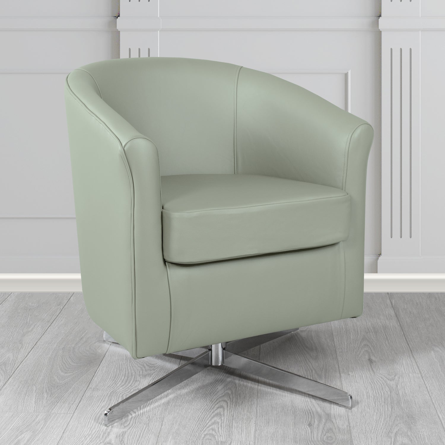 Cannes Swivel Tub Chair in Shelly Crib 5 Genuine Leather