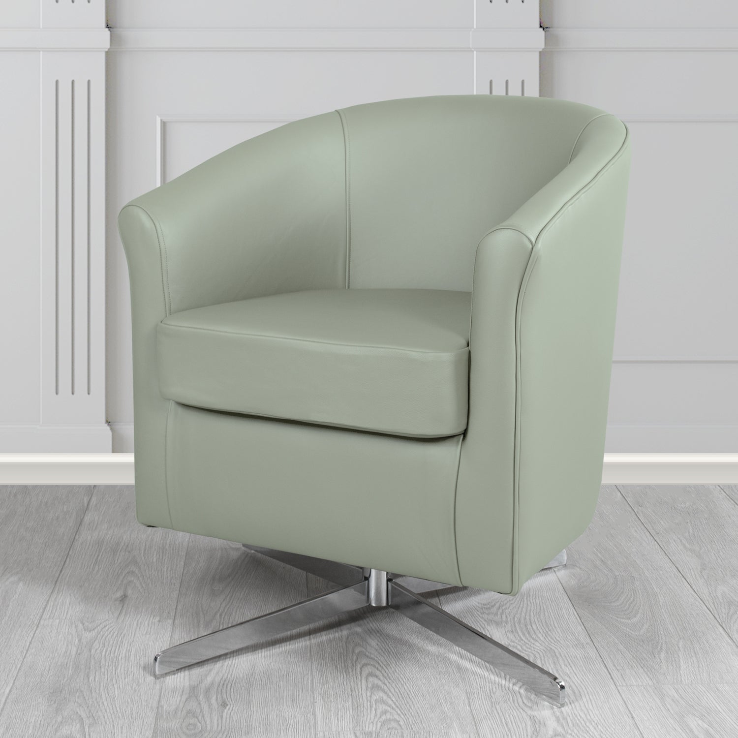 Cannes Swivel Tub Chair in Shelly Crib 5 Genuine Leather