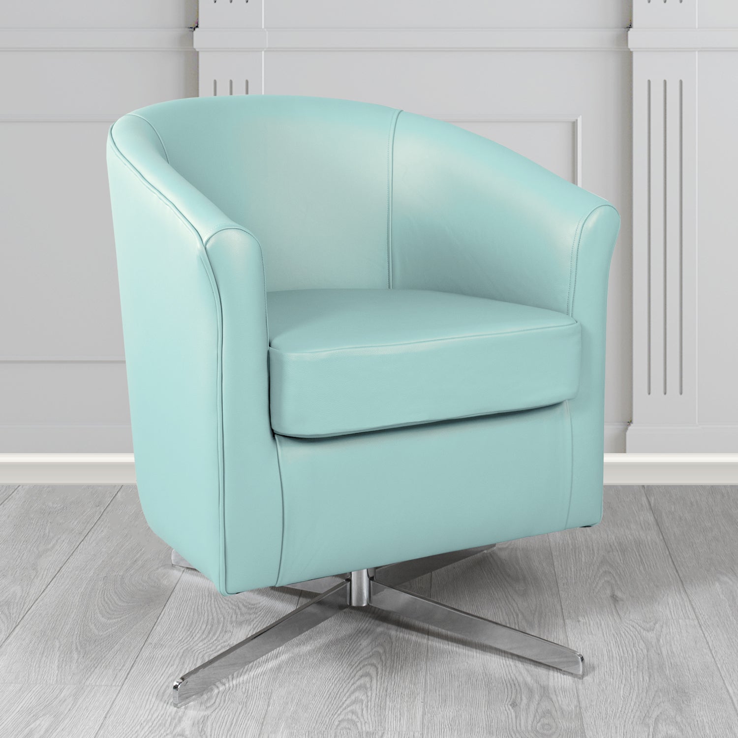 Cannes Swivel Tub Chair in Shelly Crib 5 Genuine Leather