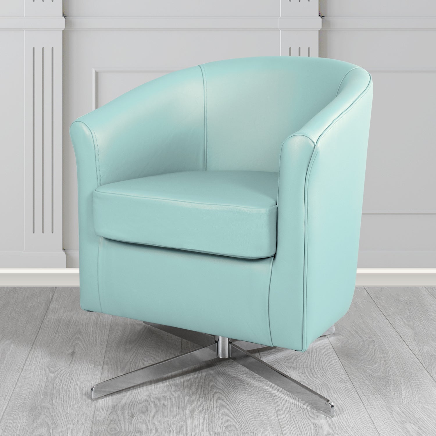 Cannes Swivel Tub Chair in Shelly Crib 5 Genuine Leather