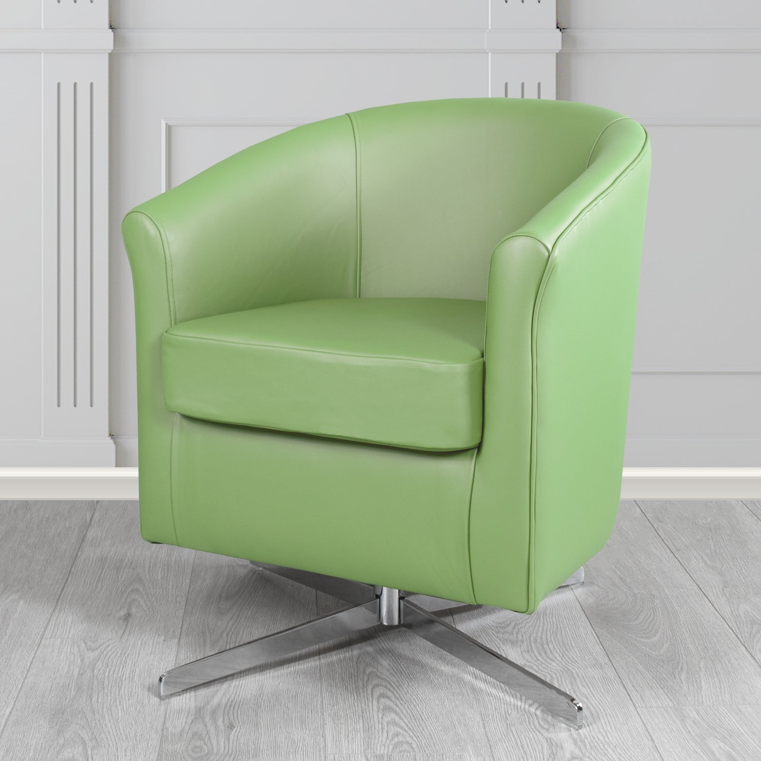 Cannes Swivel Tub Chair in Shelly Crib 5 Genuine Leather