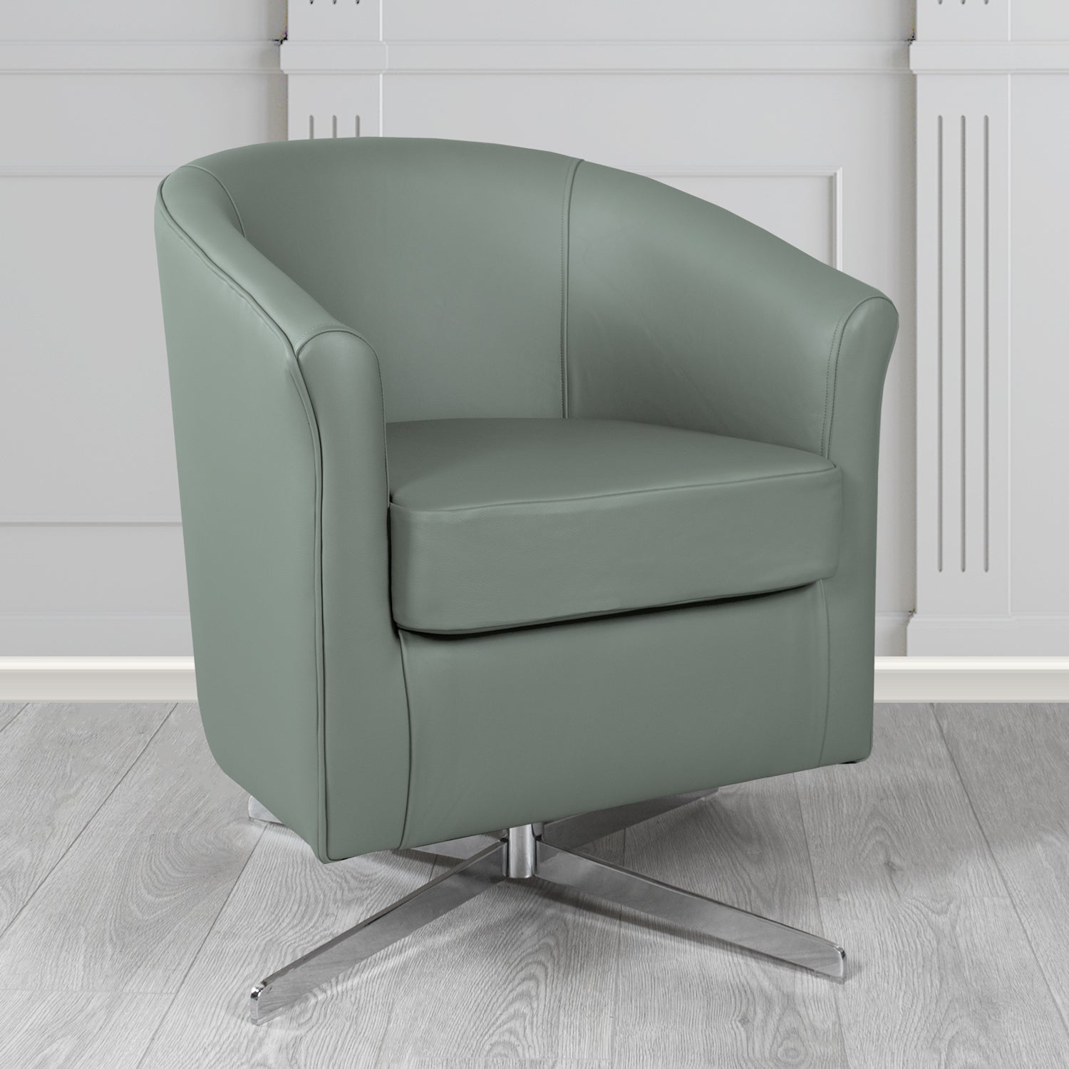Cannes Swivel Tub Chair in Shelly Crib 5 Genuine Leather