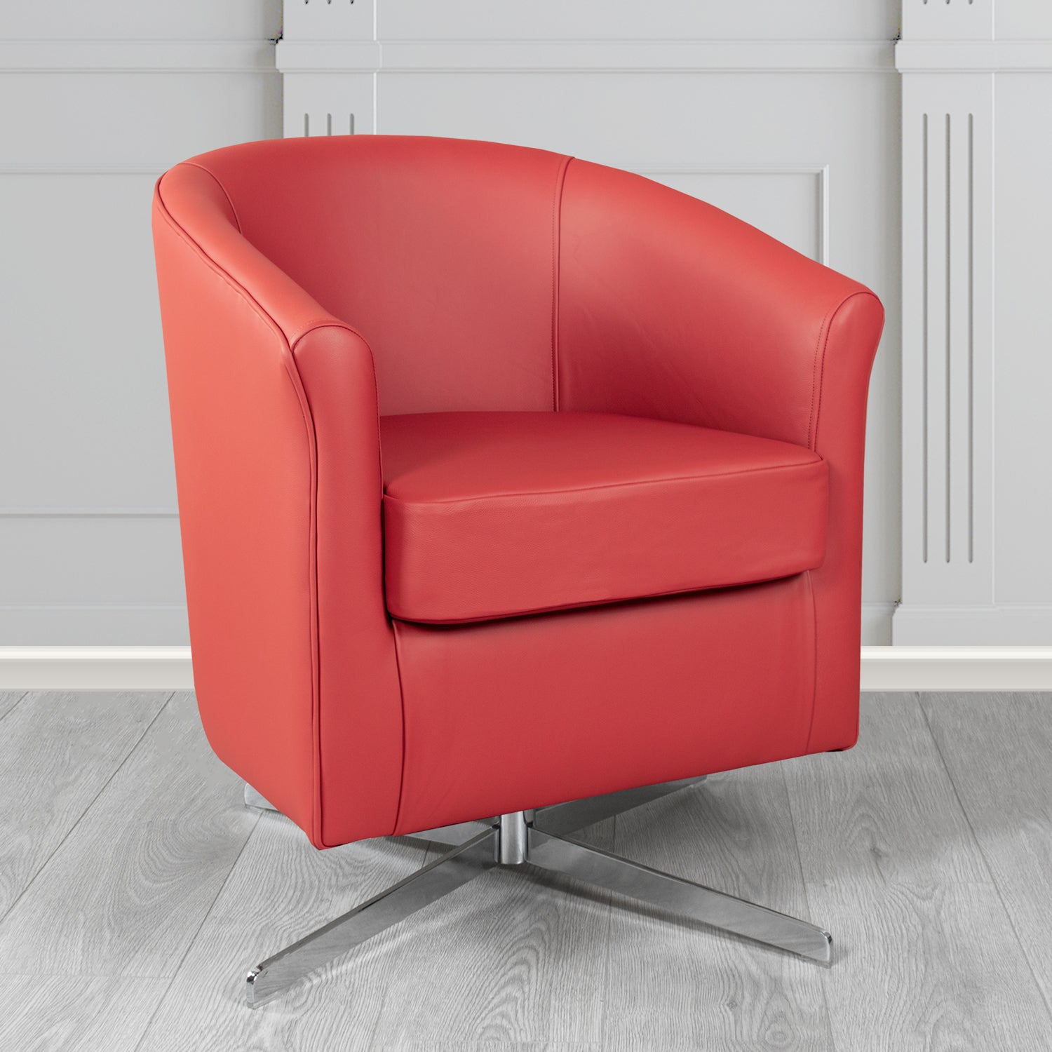 Cannes Swivel Tub Chair in Shelly Crib 5 Genuine Leather