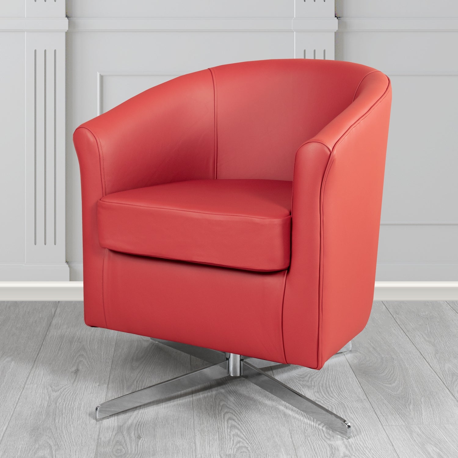 Cannes Swivel Tub Chair in Shelly Crib 5 Genuine Leather
