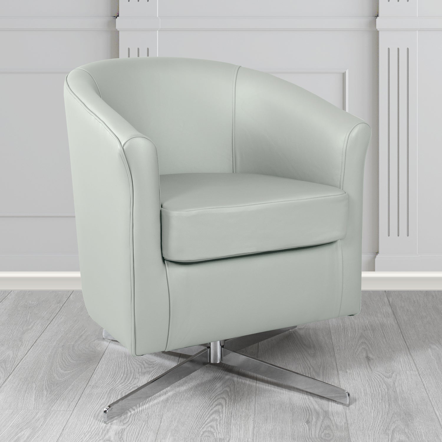 Cannes Swivel Tub Chair in Shelly Crib 5 Genuine Leather