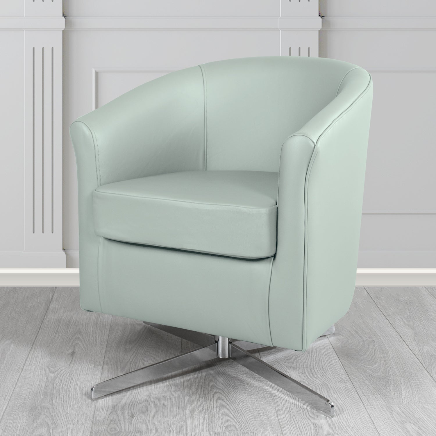 Cannes Swivel Tub Chair in Shelly Crib 5 Genuine Leather