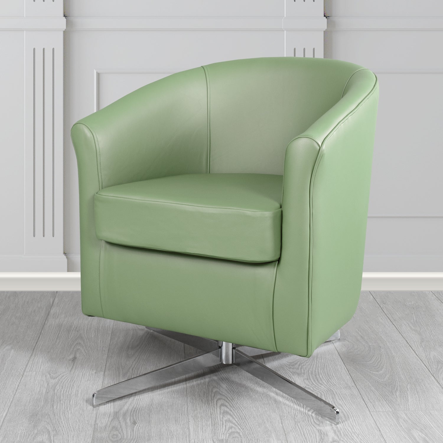 Cannes Swivel Tub Chair in Shelly Crib 5 Genuine Leather