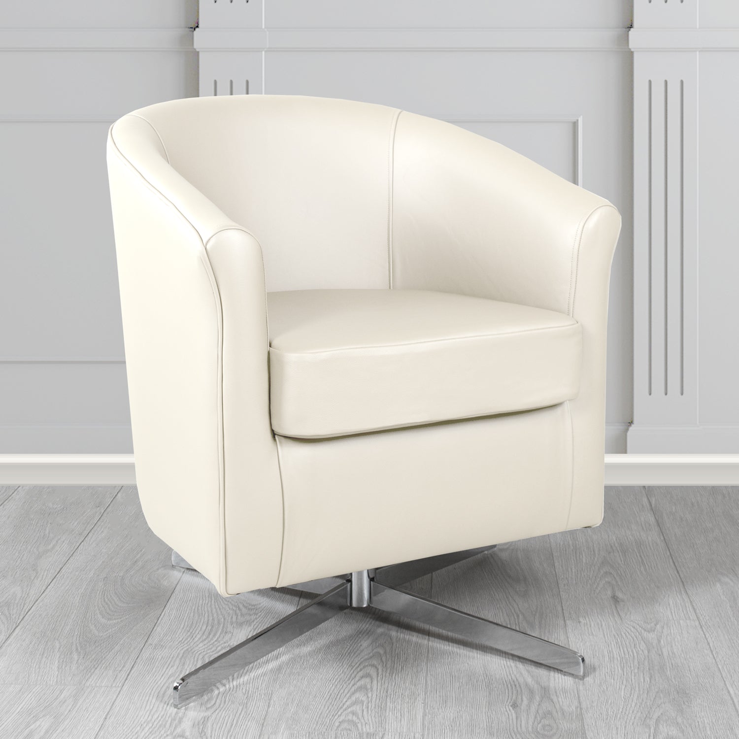 Cannes Swivel Tub Chair in Shelly Crib 5 Genuine Leather