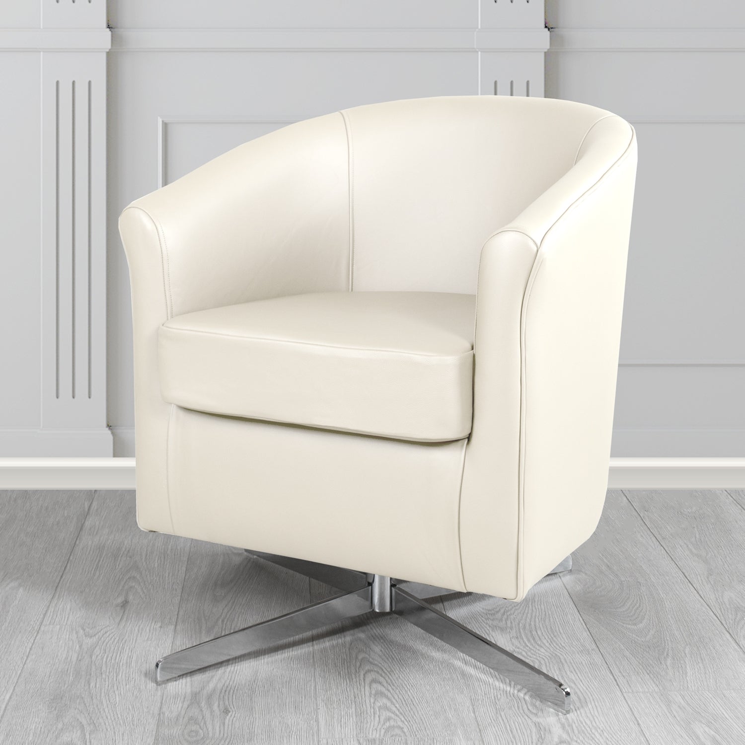 Cannes Swivel Tub Chair in Shelly Crib 5 Genuine Leather