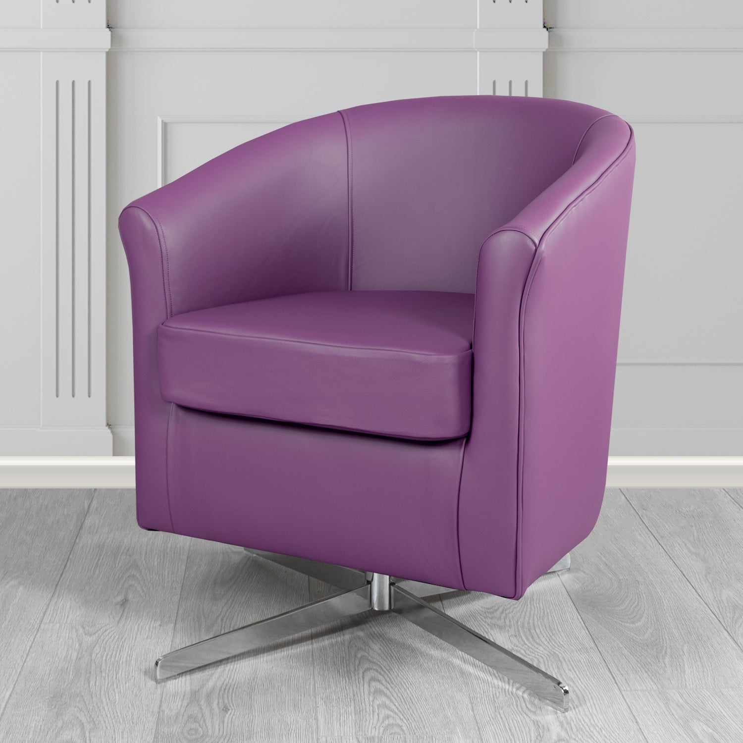 Cannes Swivel Tub Chair in Shelly Crib 5 Genuine Leather