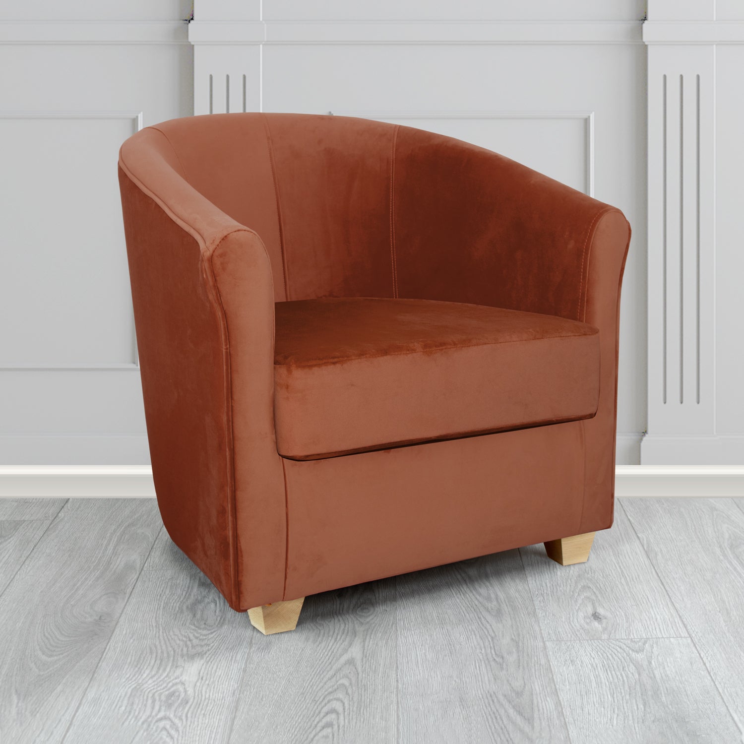 Cannes Tub Chair in Zinc Textile Z Suede Crib 5 Faux Suede Fabric