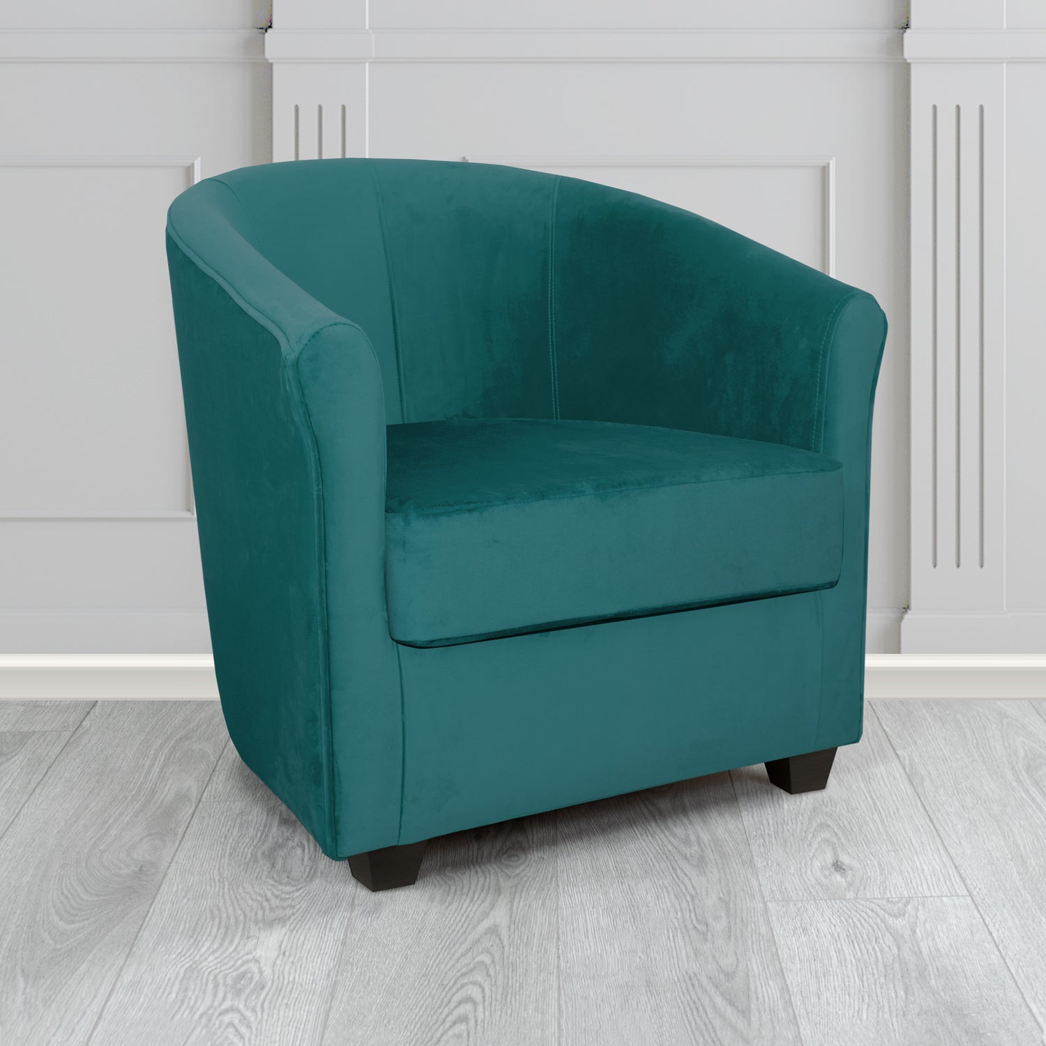 Cannes Tub Chair in Zinc Textile Z Suede Crib 5 Faux Suede Fabric