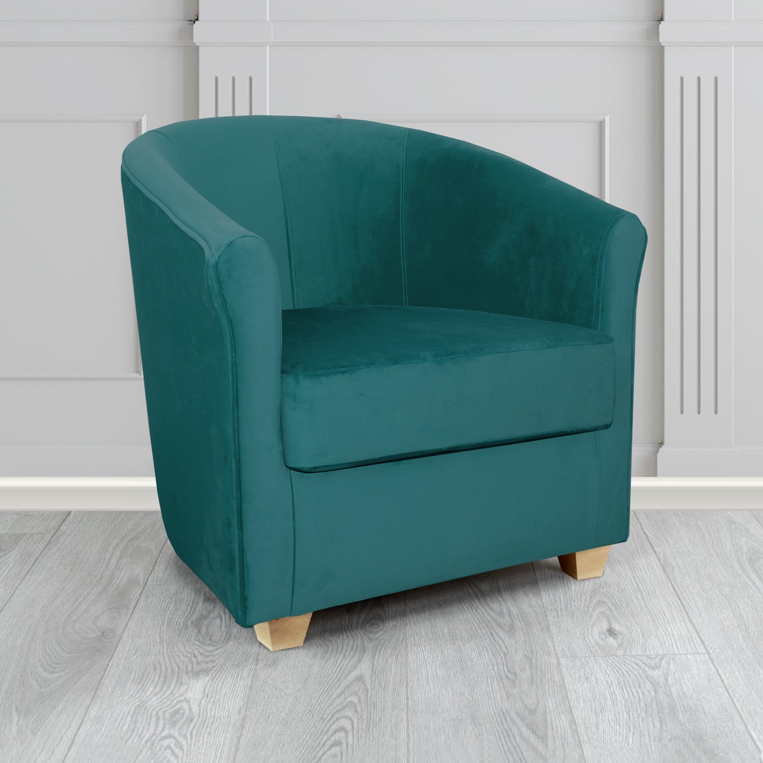 Cannes Tub Chair in Zinc Textile Z Suede Crib 5 Faux Suede Fabric