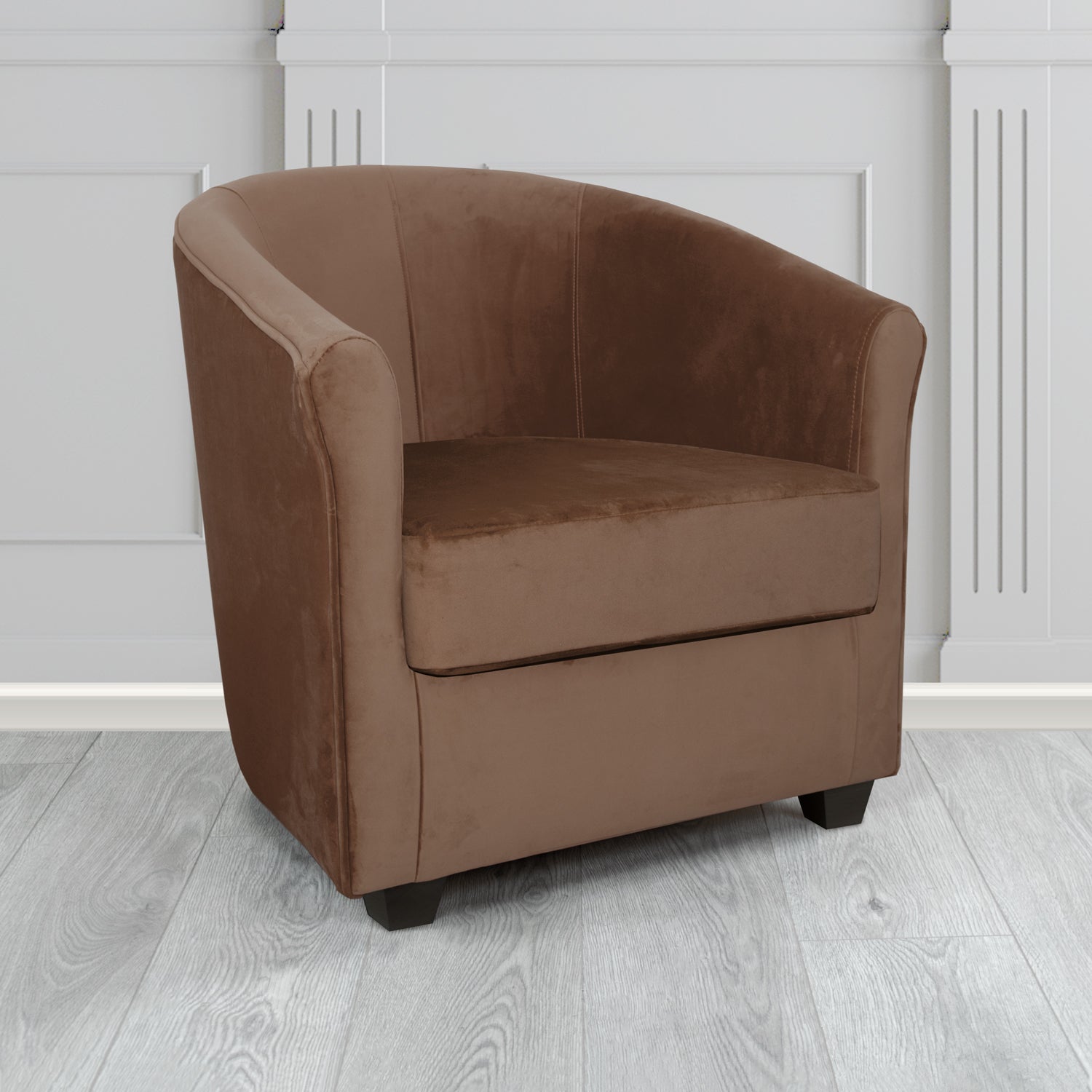 Cannes Tub Chair in Zinc Textile Z Suede Crib 5 Faux Suede Fabric