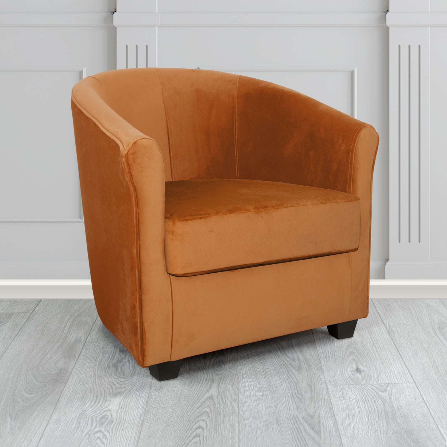 Cannes Tub Chair in Zinc Textile Z Suede Crib 5 Faux Suede Fabric