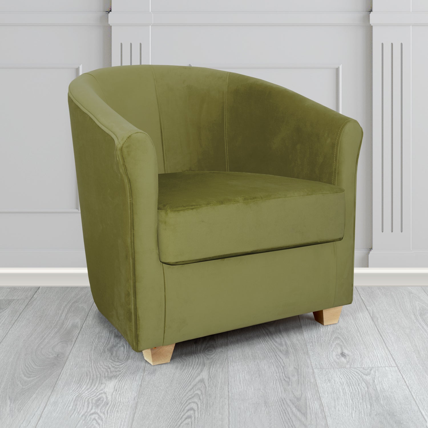 Cannes Tub Chair in Zinc Textile Z Suede Crib 5 Faux Suede Fabric