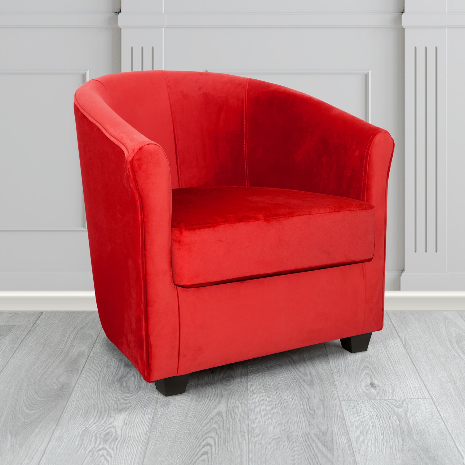 Cannes Tub Chair in Zinc Textile Z Suede Crib 5 Faux Suede Fabric