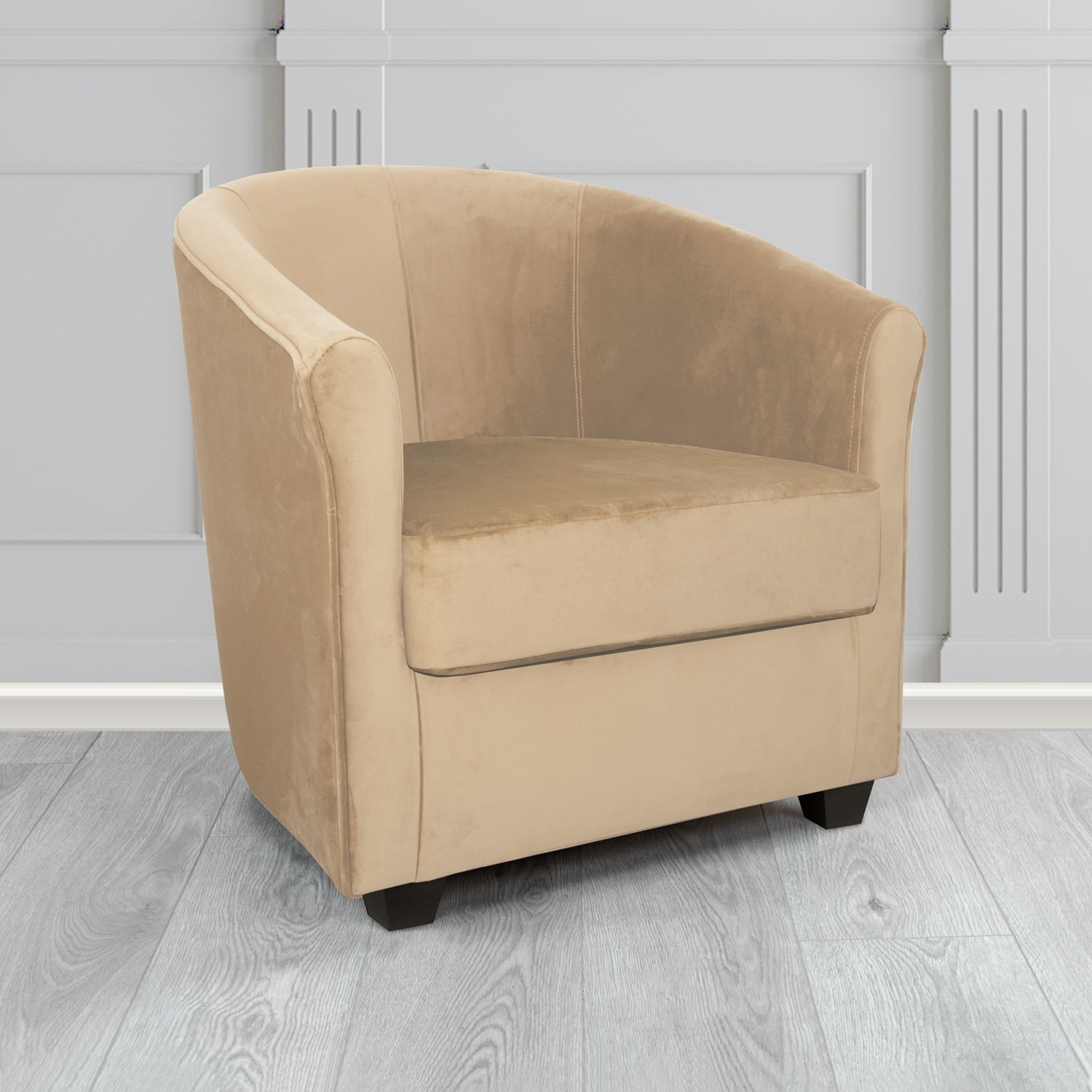 Cannes Tub Chair in Zinc Textile Z Suede Crib 5 Faux Suede Fabric