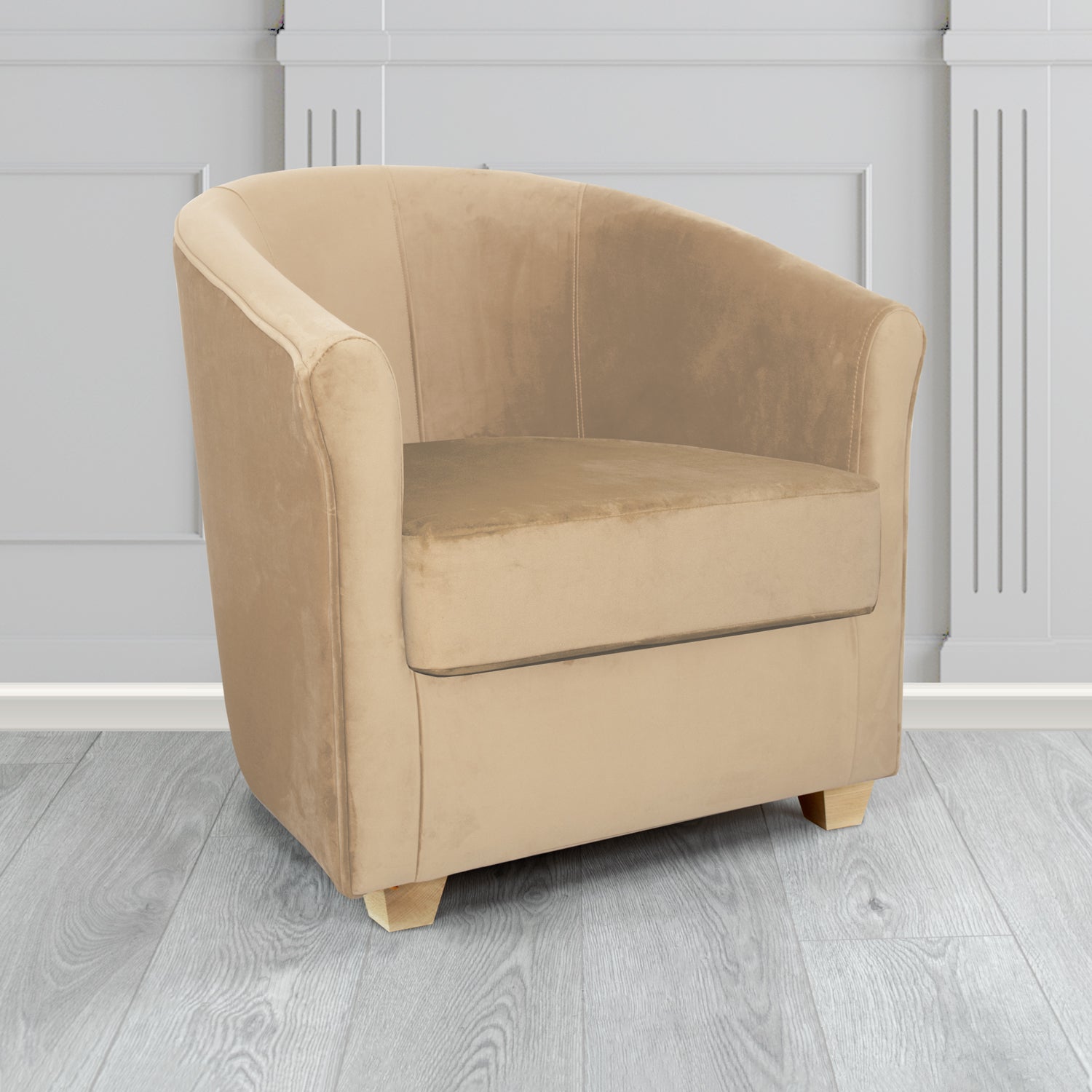 Cannes Tub Chair in Zinc Textile Z Suede Crib 5 Faux Suede Fabric