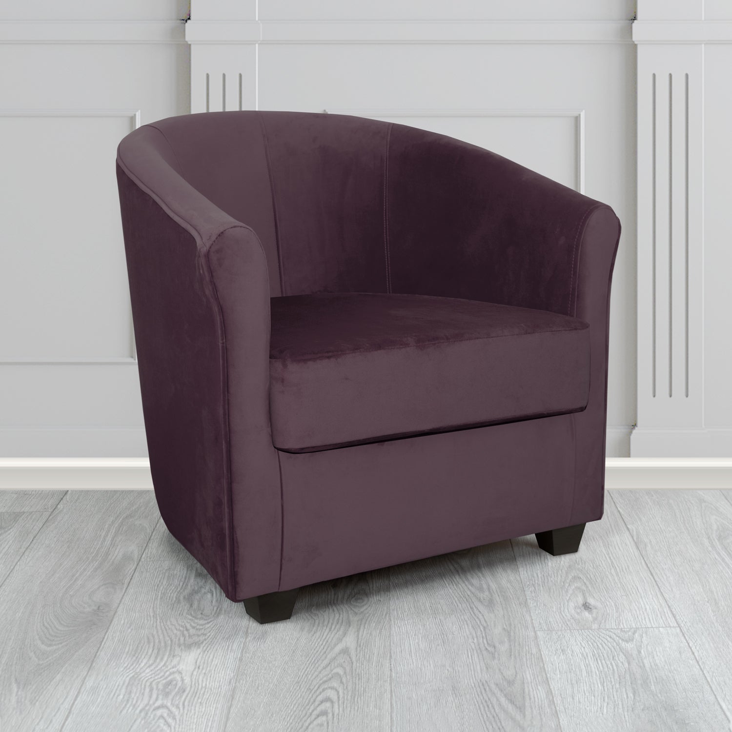 Cannes Tub Chair in Zinc Textile Z Suede Crib 5 Faux Suede Fabric