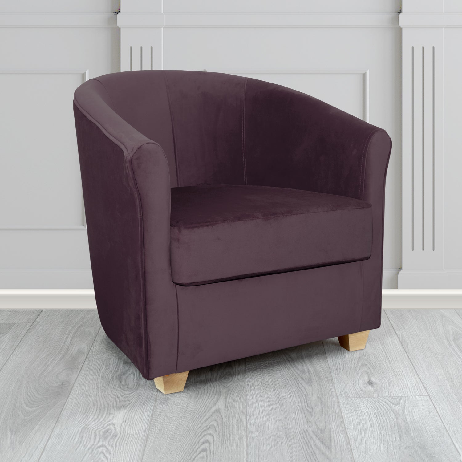 Cannes Tub Chair in Zinc Textile Z Suede Crib 5 Faux Suede Fabric