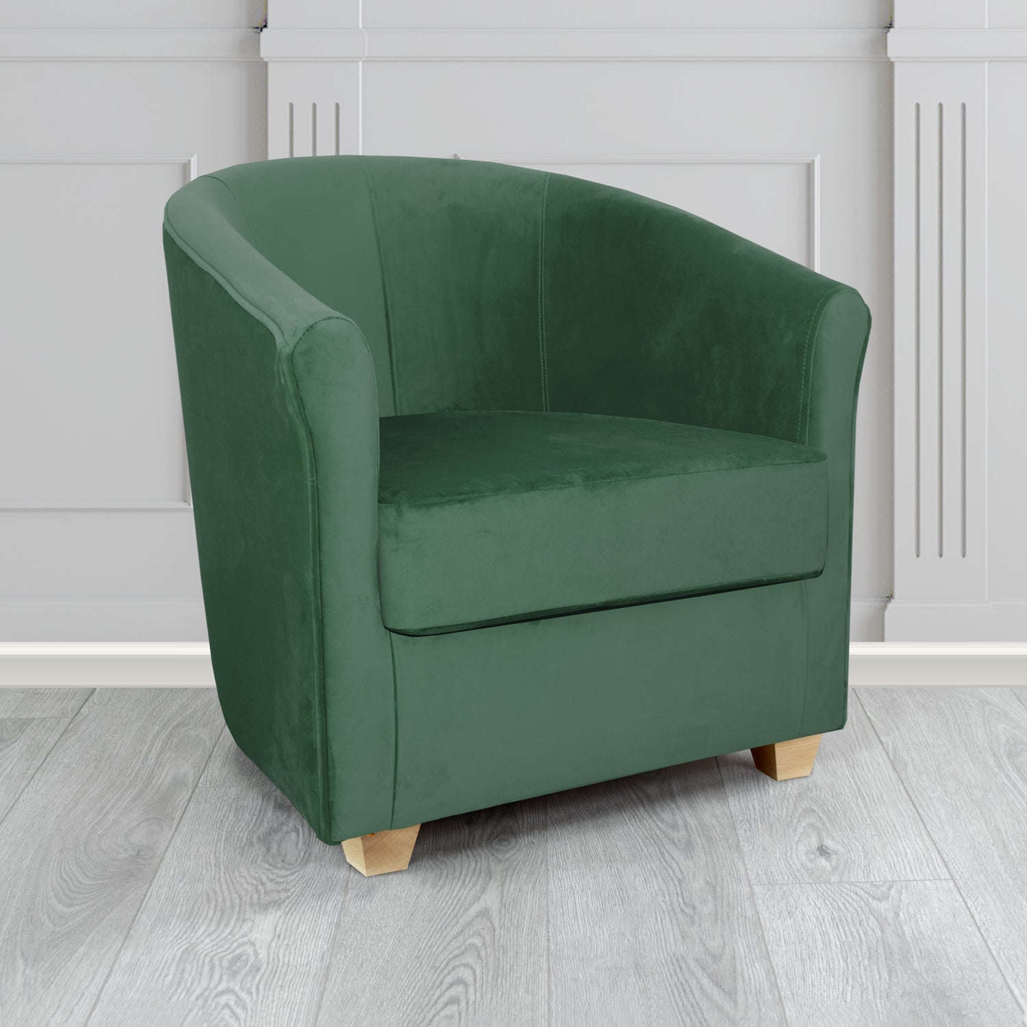 Cannes Tub Chair in Zinc Textile Z Suede Crib 5 Faux Suede Fabric