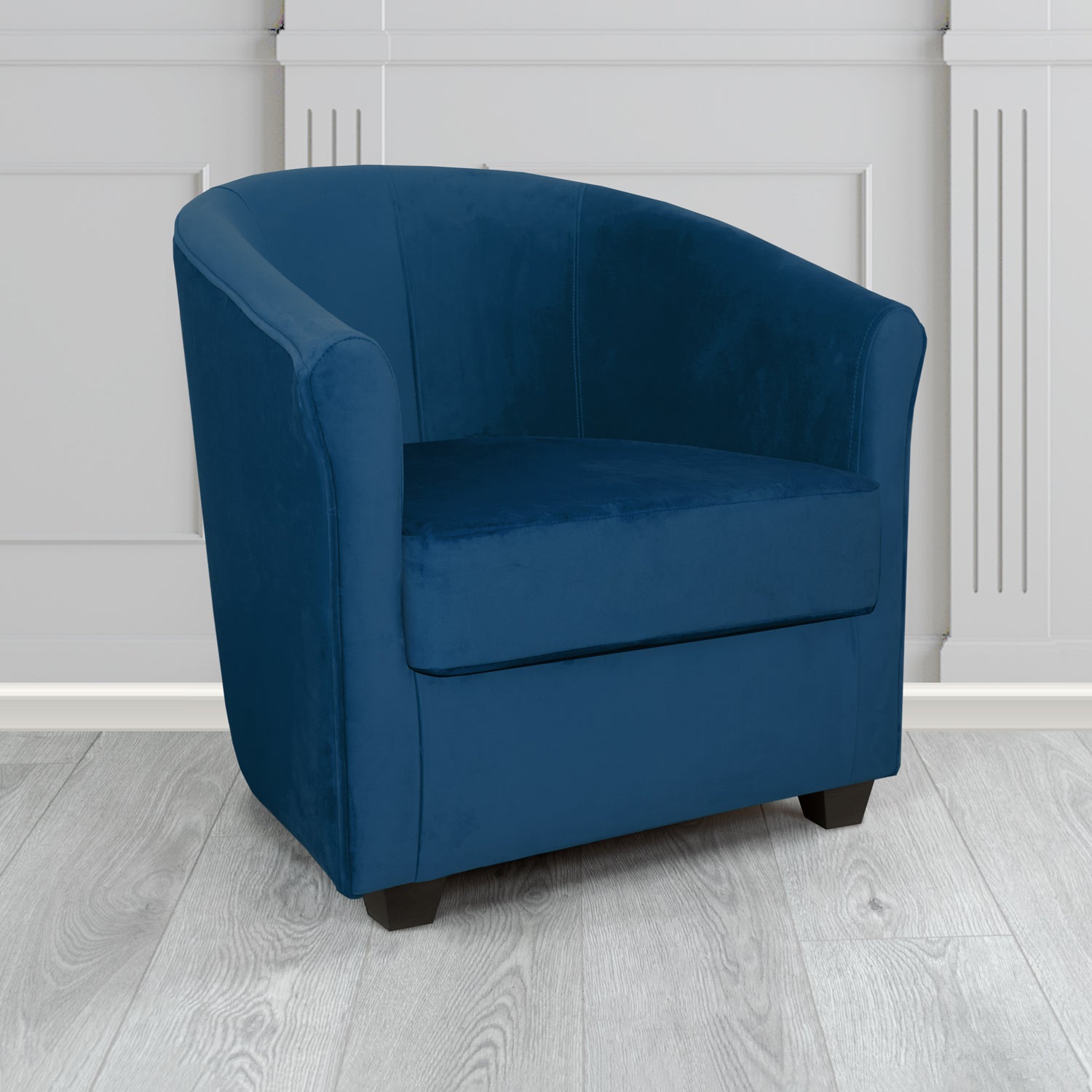 Cannes Tub Chair in Zinc Textile Z Suede Crib 5 Faux Suede Fabric