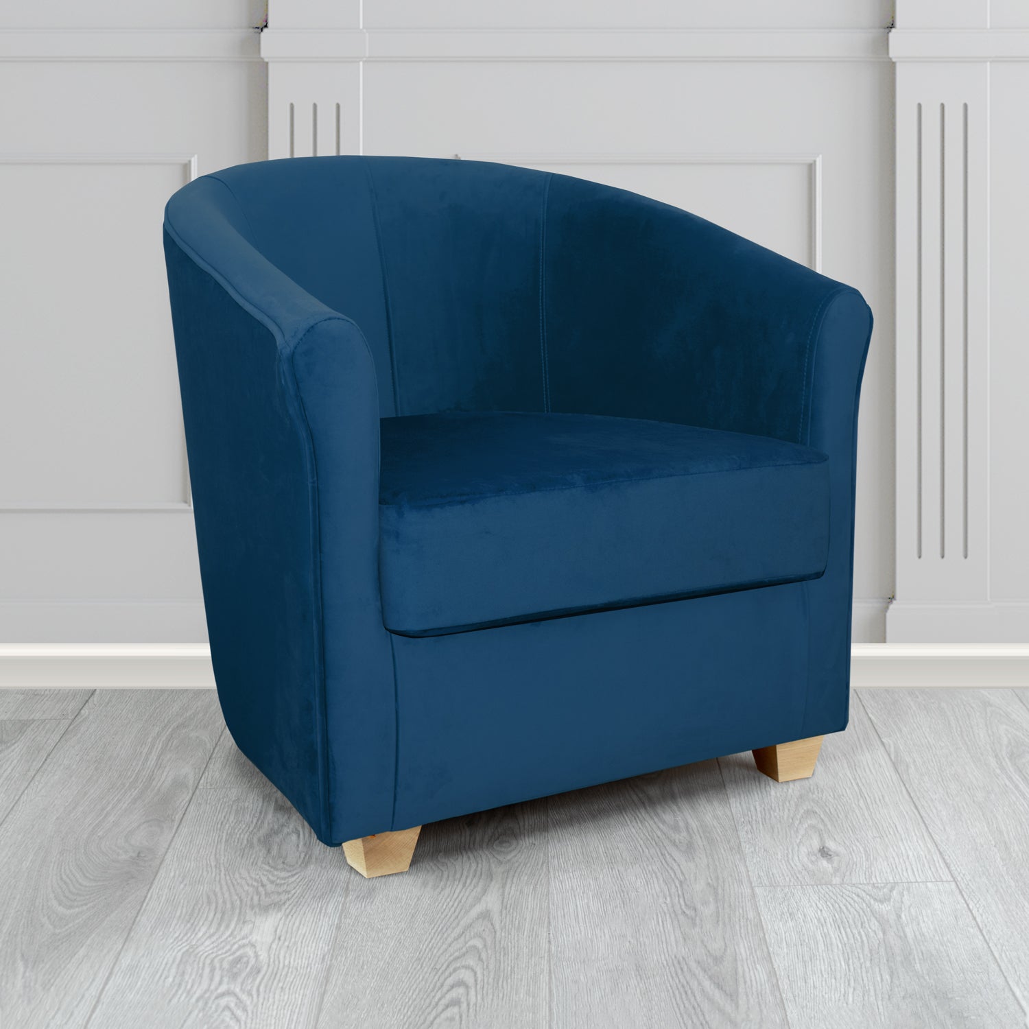 Cannes Tub Chair in Zinc Textile Z Suede Crib 5 Faux Suede Fabric