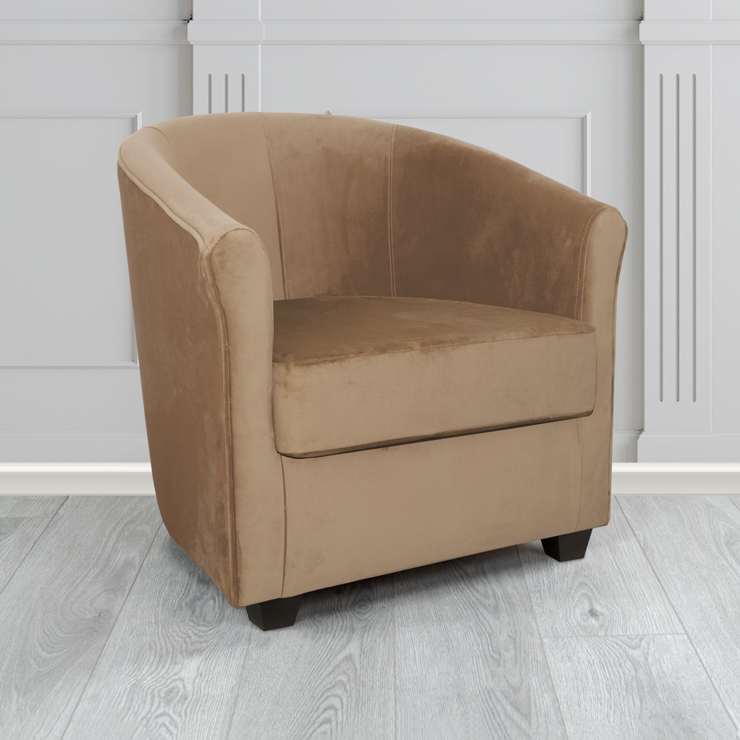 Cannes Tub Chair in Zinc Textile Z Suede Crib 5 Faux Suede Fabric