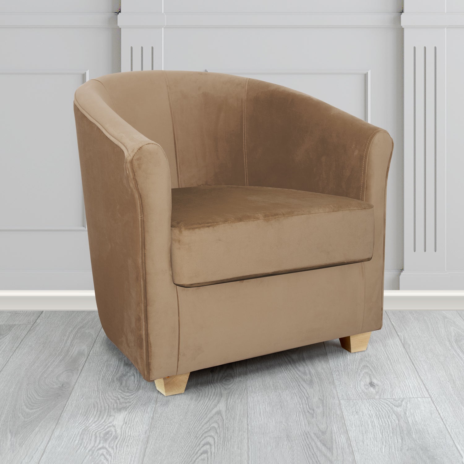 Cannes Tub Chair in Zinc Textile Z Suede Crib 5 Faux Suede Fabric
