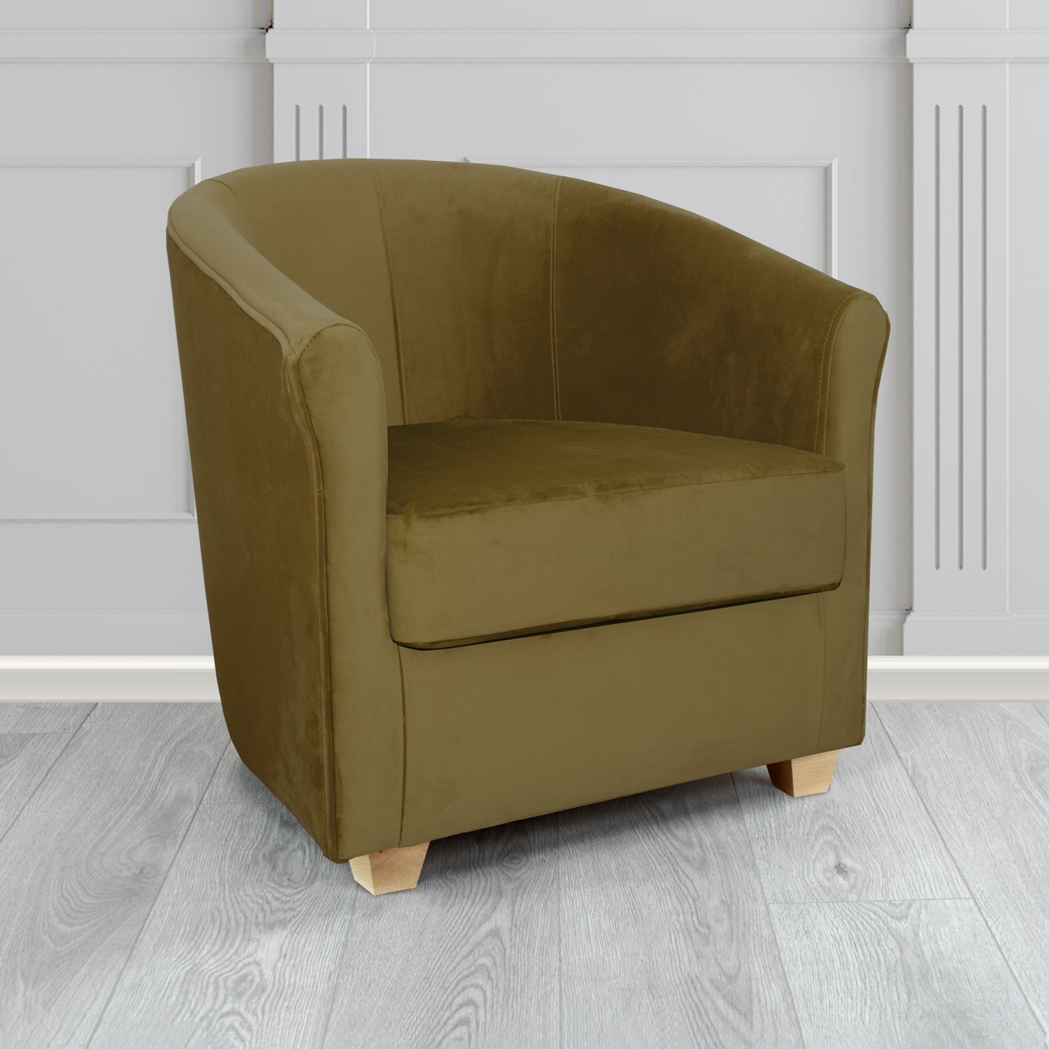 Cannes Tub Chair in Zinc Textile Z Suede Crib 5 Faux Suede Fabric