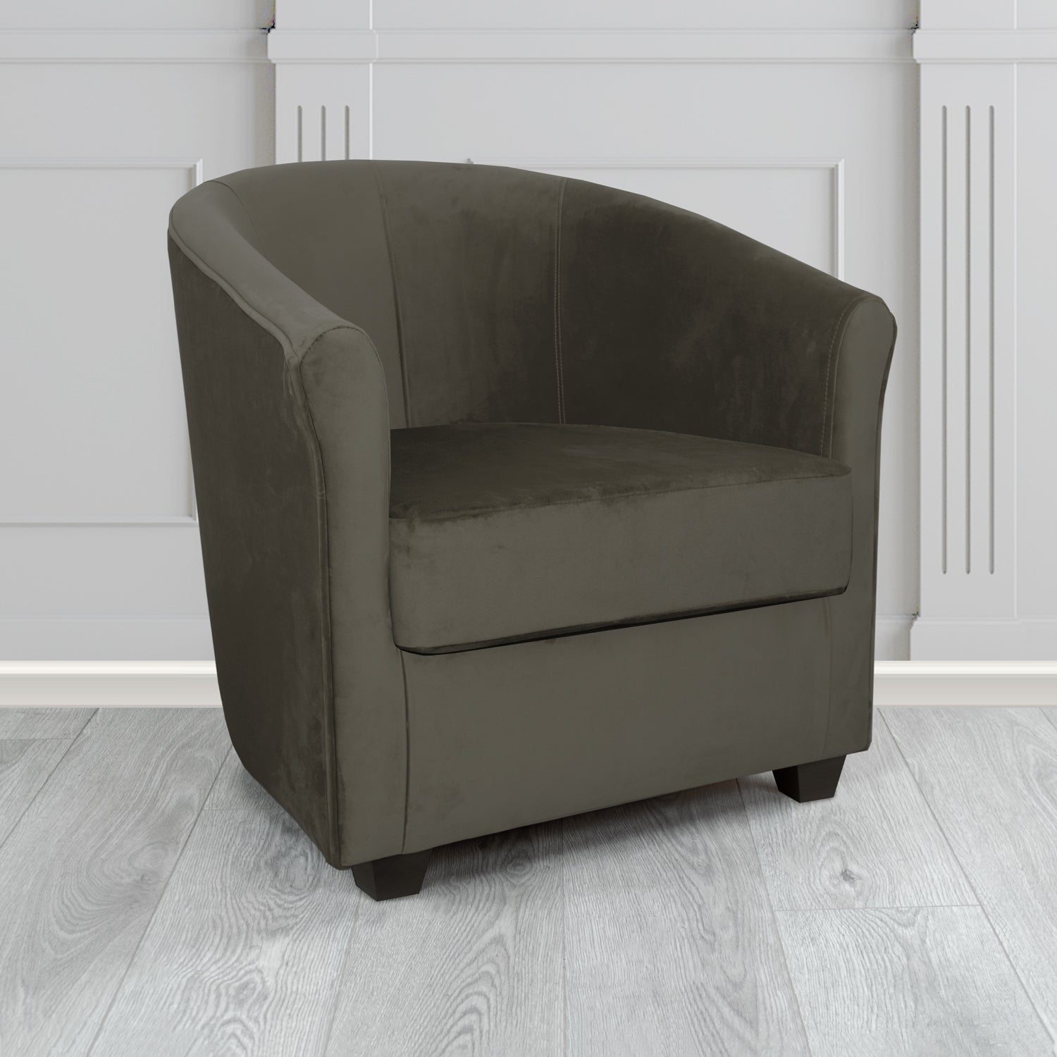 Cannes Tub Chair in Zinc Textile Z Suede Crib 5 Faux Suede Fabric