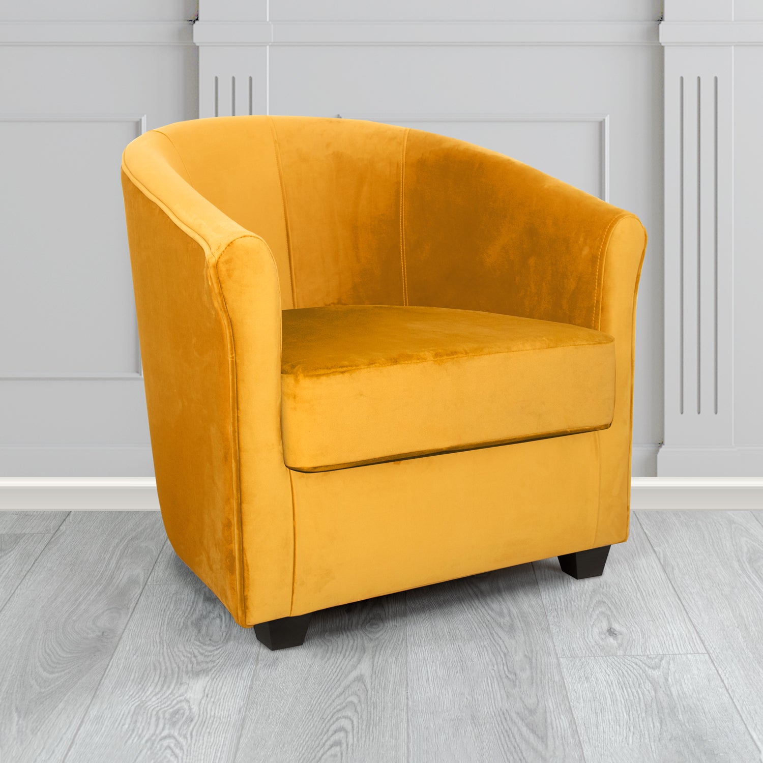 Cannes Tub Chair in Zinc Textile Z Suede Crib 5 Faux Suede Fabric
