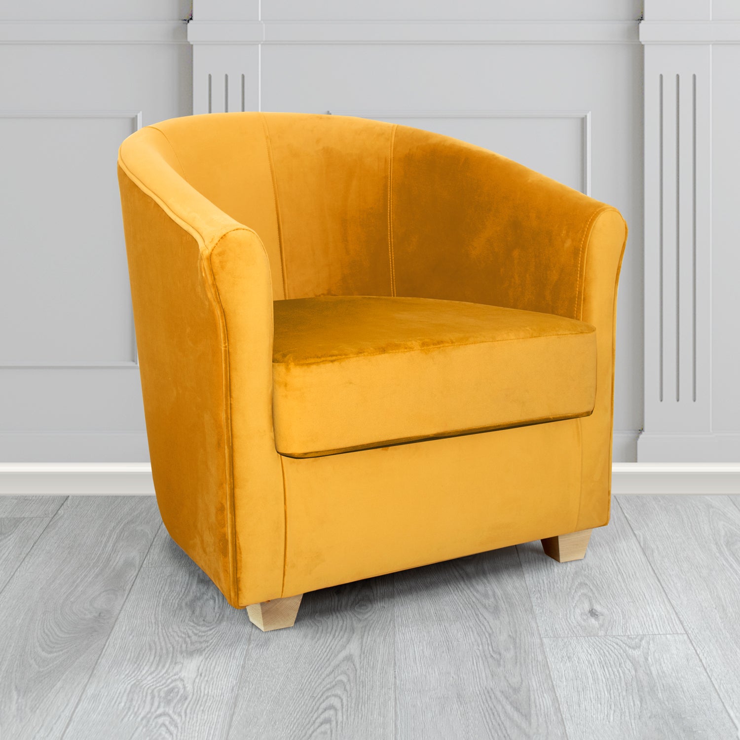 Cannes Tub Chair in Zinc Textile Z Suede Crib 5 Faux Suede Fabric
