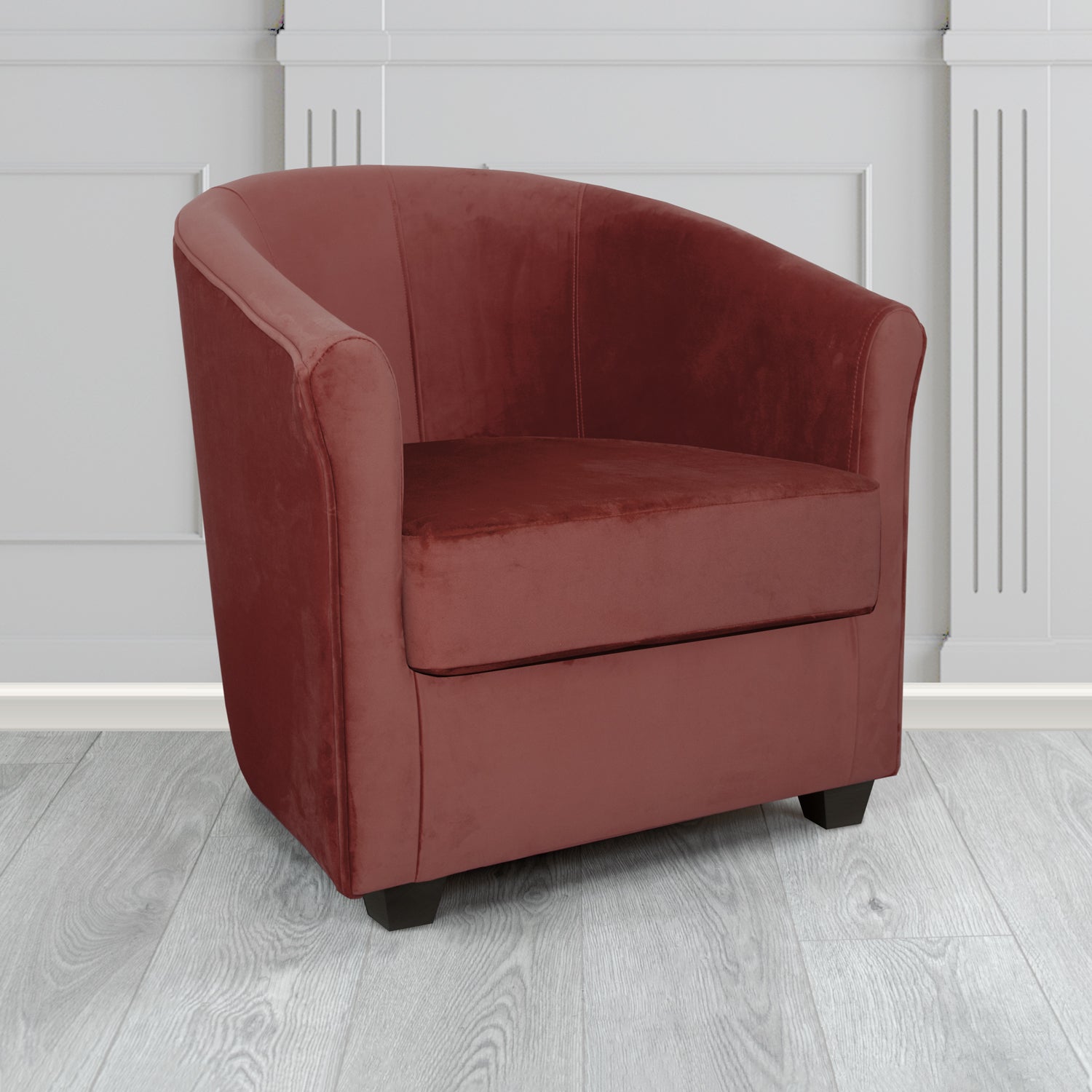 Cannes Tub Chair in Zinc Textile Z Suede Crib 5 Faux Suede Fabric