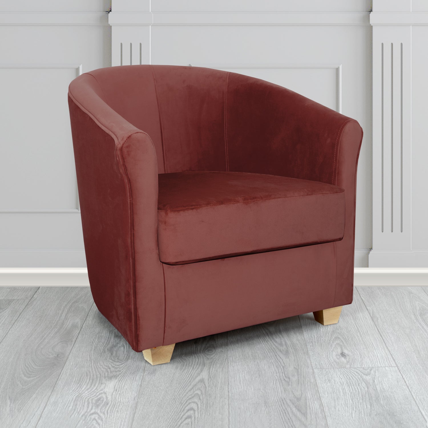 Cannes Tub Chair in Zinc Textile Z Suede Crib 5 Faux Suede Fabric