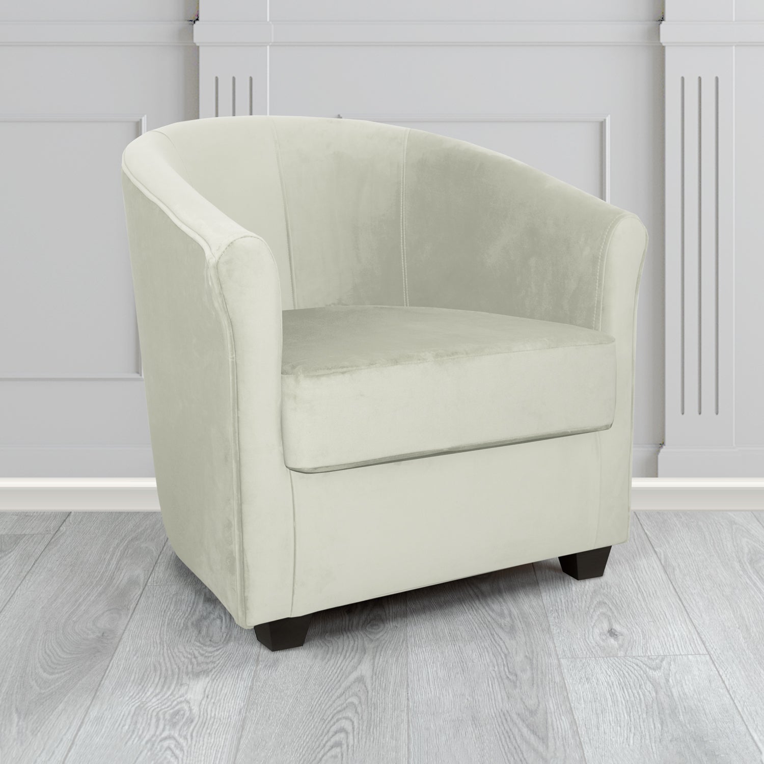 Cannes Tub Chair in Zinc Textile Z Suede Crib 5 Faux Suede Fabric