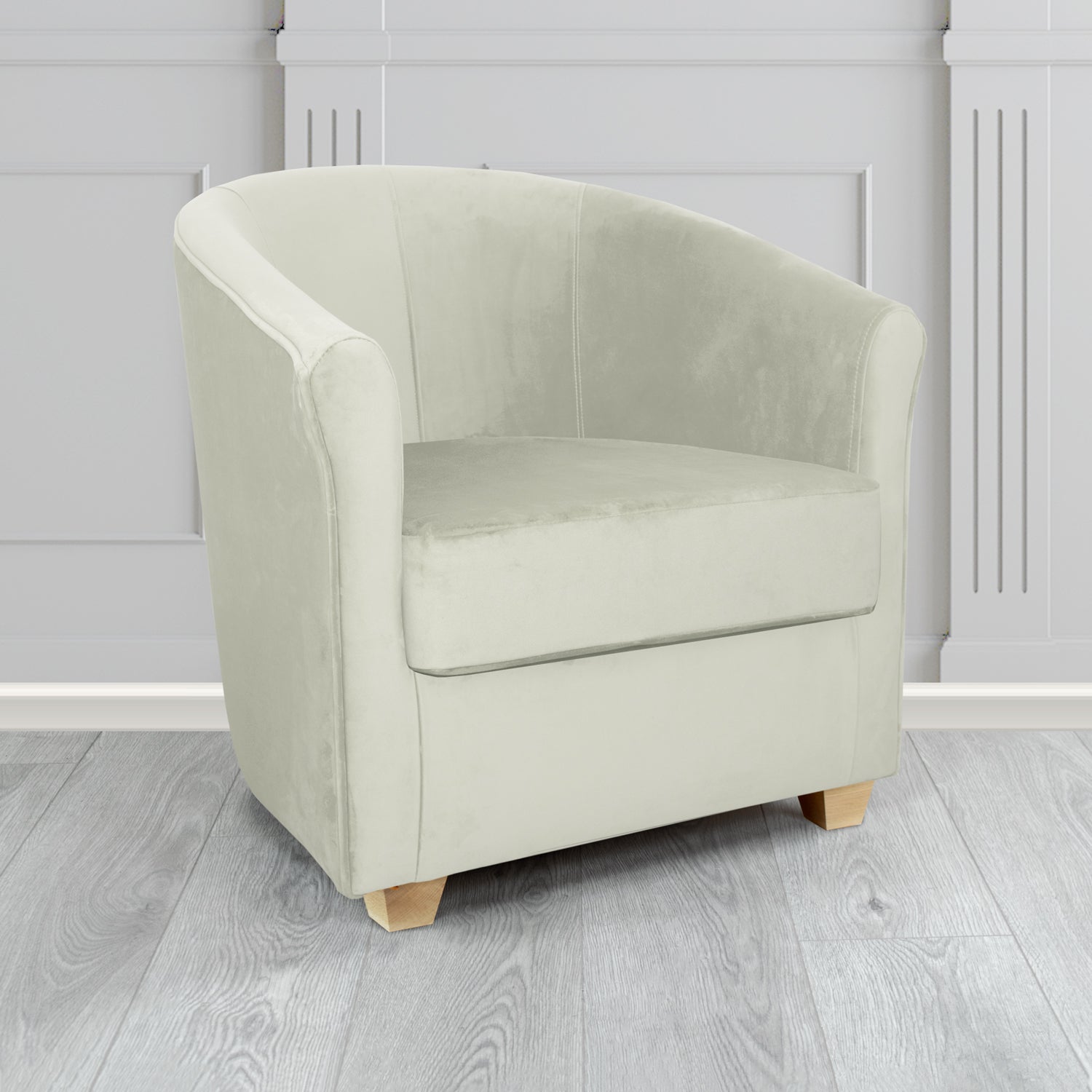 Cannes Tub Chair in Zinc Textile Z Suede Crib 5 Faux Suede Fabric